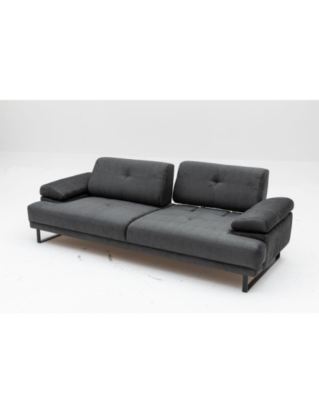 Sofá Cama ONYX 3 Plazas 239x99 cm, Textil Antracita / Metal Negro