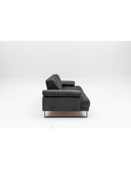 Sofá Cama ONYX 3 Plazas 239x99 cm, Textil Antracita / Metal Negro