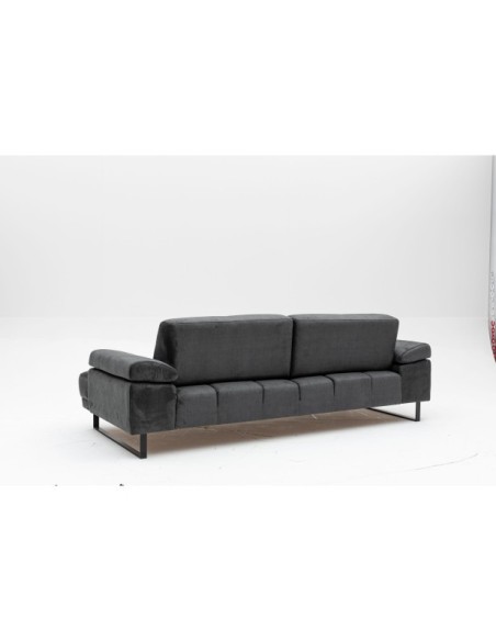 Sofá Cama ONYX 3 Plazas 239x99 cm, Textil Antracita / Metal Negro