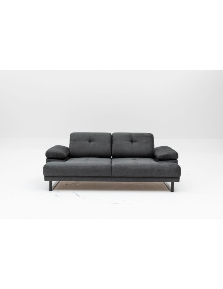 Sofá Cama ONYX 2 Plazas 199x99 cm, Textil Antracita / Metal Negro
