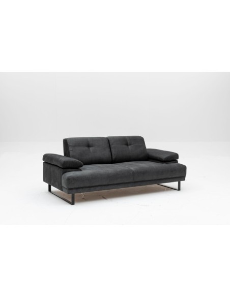 Sofá Cama ONYX 2 Plazas 199x99 cm, Textil Antracita / Metal Negro