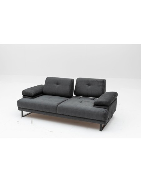Sofá Cama ONYX 2 Plazas 199x99 cm, Textil Antracita / Metal Negro