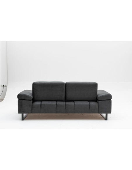 Sofá Cama ONYX 2 Plazas 199x99 cm, Textil Antracita / Metal Negro