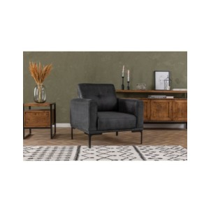 Butaca ONYX 88x86 cm, Textil Antracita / Metal Negro