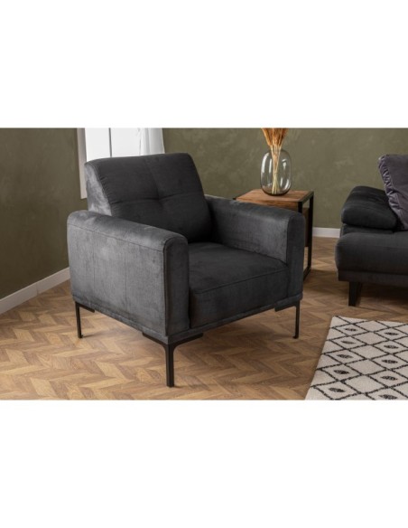 Butaca ONYX 88x86 cm, Textil Antracita / Metal Negro
