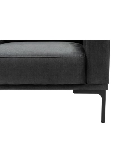 Sofá Esquinero ONYX (Izquierdo) 274x174 cm, Textil Antracita / Metal Negro