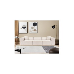 Sofá SOPHIE 3 Plazas 303x108 cm, Lino Marrón Claro