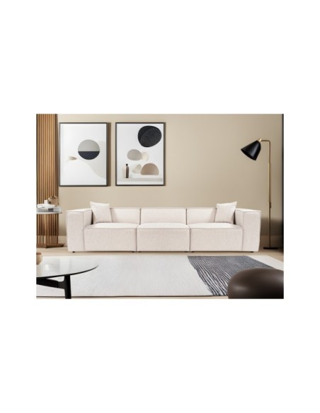 Sofá SOPHIE 3 Plazas 303x108 cm, Lino Marrón Claro