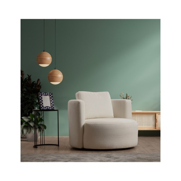 Butaca EMBLA 105x100 cm, Textil Crema