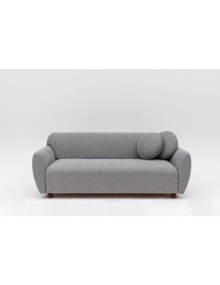 Sofá GENEVE 3 Plazas 223x83 cm, Textil Gris Claro / Madera de Haya