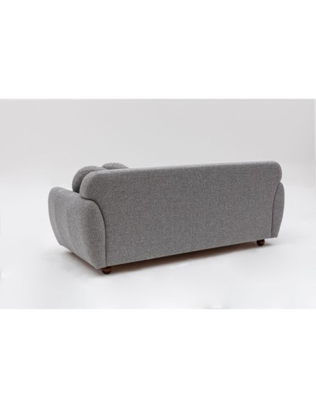 Sofá GENEVE 3 Plazas 223x83 cm, Textil Gris Claro / Madera de Haya
