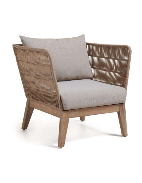 Butaca BELLAGIO 86x72 acacia blanco patinado cuerda beige