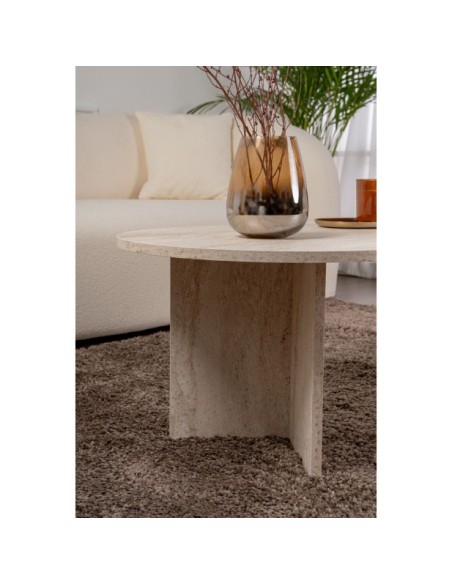 Mesa de Centro Ovalada SILKE, MDF Acabado Mármol