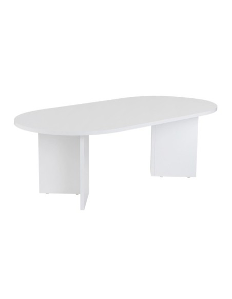 Mesa de Centro Ovalada SILKE, MDF Acabado Blanco