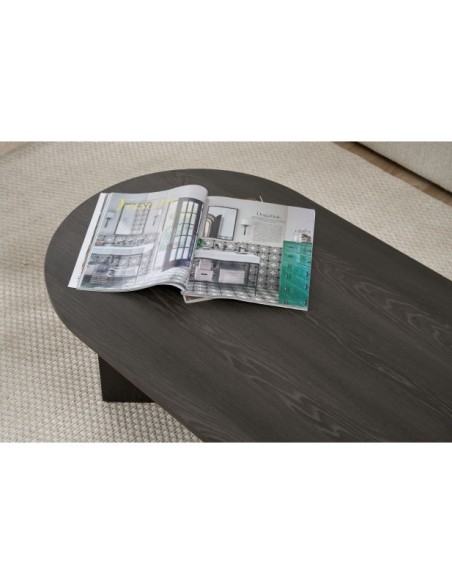 Mesa de Centro Ovalada SILKE, MDF Acabado Negro