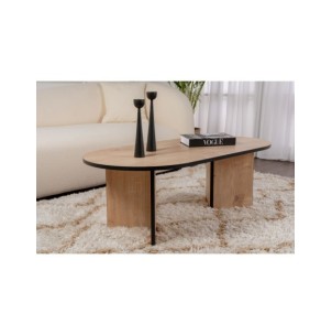 Mesa de Centro Ovalada SILKE, MDF Acabado Roble Zafiro /...