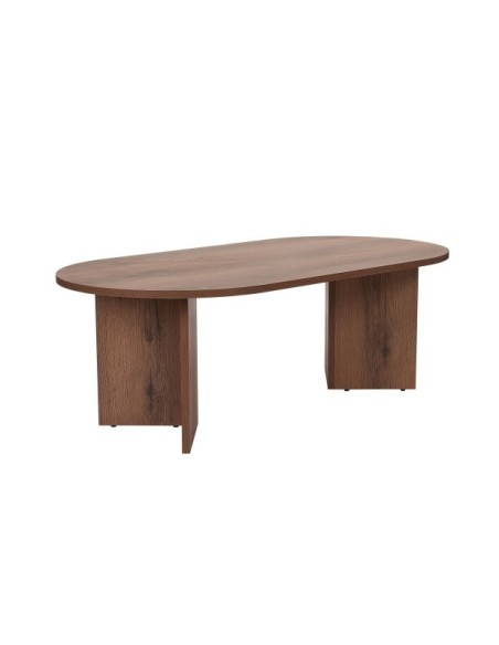 Mesa de Centro Ovalada SILKE, MDF Acabado Nogal VNT