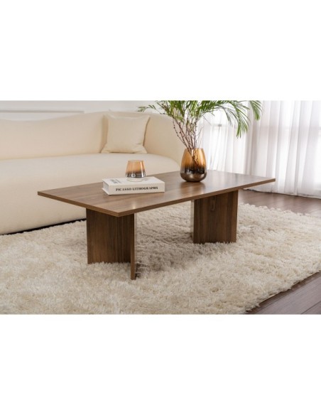 Mesa de Centro Rectangular SILKE, MDF Acabado Nogal