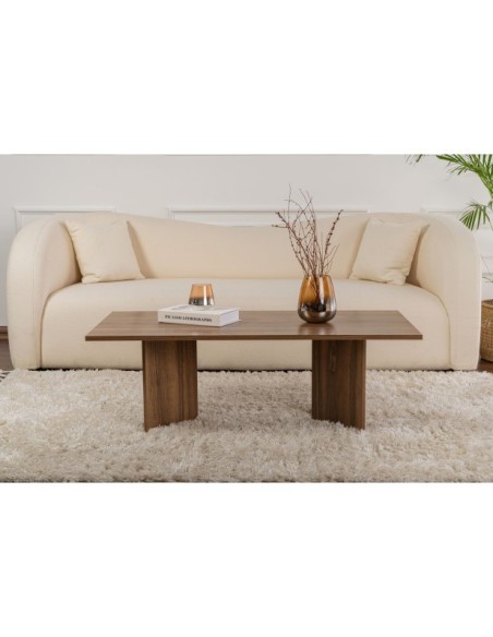 Mesa de Centro Rectangular SILKE, MDF Acabado Nogal