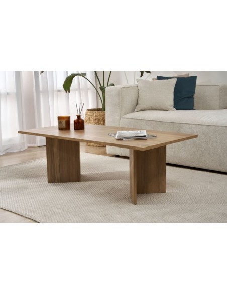 Mesa de Centro Rectangular SILKE, MDF Acabado Roble VNT