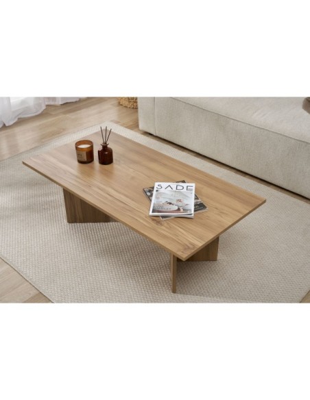 Mesa de Centro Rectangular SILKE, MDF Acabado Roble VNT