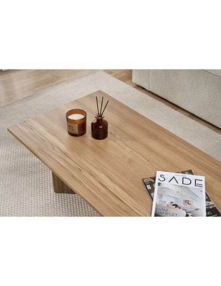 Mesa de Centro Rectangular SILKE, MDF Acabado Roble VNT