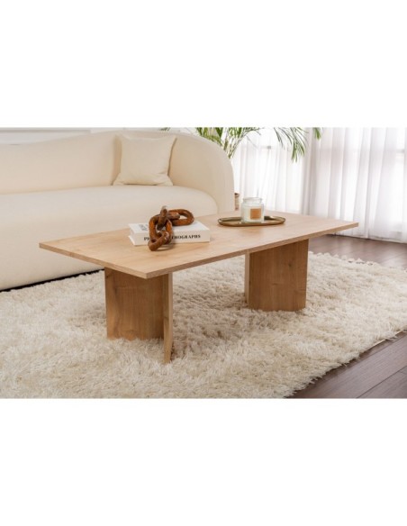 Mesa de Centro Rectangular SILKE, MDF Acabado Roble Zafiro