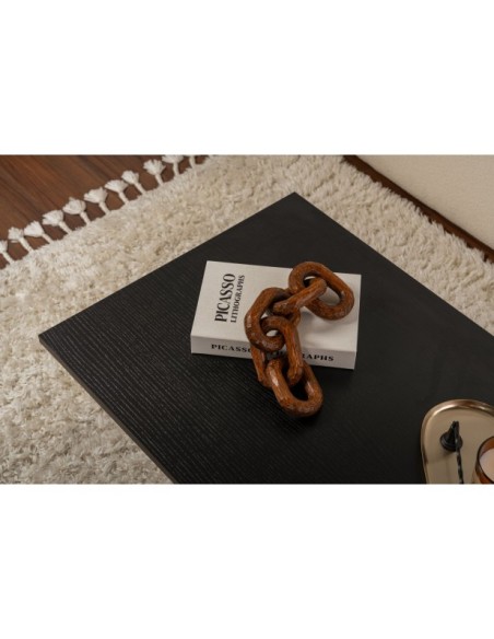 Mesa de Centro Rectangular SILKE, MDF Acabado Madera Negra