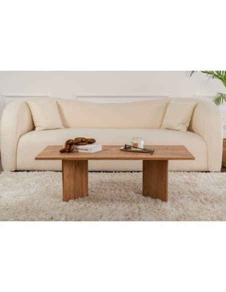 Mesa de Centro Rectangular SILKE, MDF Acabado Pino Atlántico