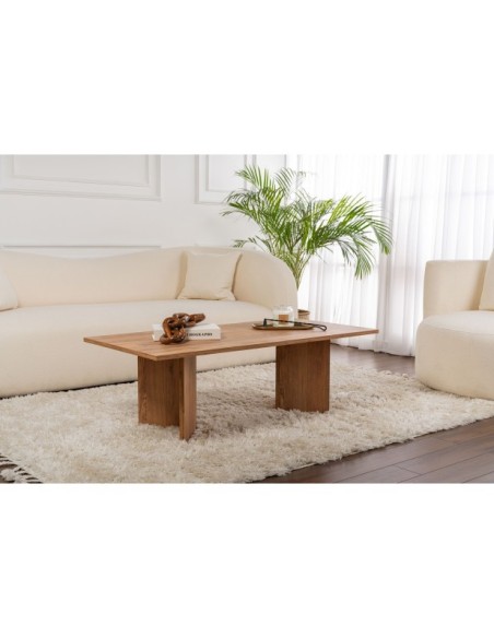 Mesa de Centro Rectangular SILKE, MDF Acabado Pino Atlántico