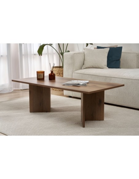Mesa de Centro Rectangular SILKE, MDF Acabado Nogal VNT