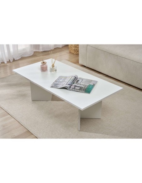Mesa de Centro Rectangular SILKE, MDF Acabado Blanco