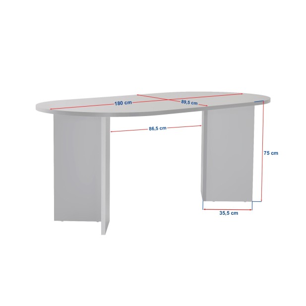 Mesa SILKE 180x89 cm de Comedor, MDF...