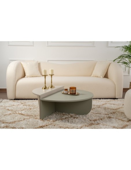 Mesa de Centro ORFEO, MDF Acabado Verde / Arena