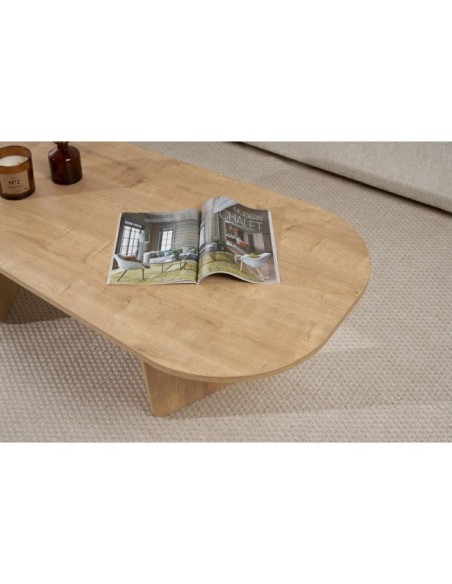 Mesa de Centro SISYPHUS, MDF Acabado Roble