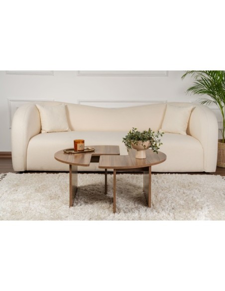 Mesa de Centro GÅDE Ø90 cm, MDF Acabado Nogal