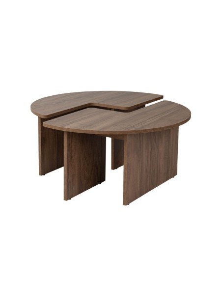 Mesa de Centro GÅDE Ø90 cm, MDF Acabado Nogal