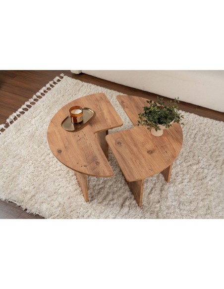 Mesa de Centro GÅDE Ø90 cm, MDF Acabado Pino Atlántico