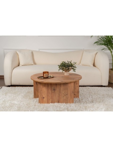 Mesa de Centro GÅDE Ø90 cm, MDF Acabado Pino Atlántico