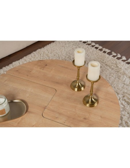 Mesa de Centro GÅDE Ø91 cm, MDF Acabado Roble