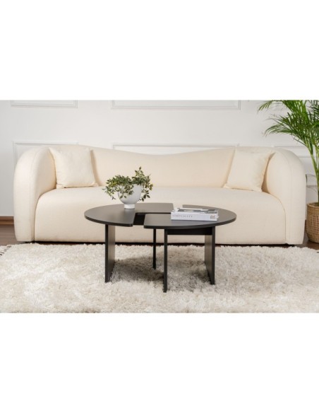 Mesa de Centro GÅDE Ø92 cm, MDF Acabado Madera Negra