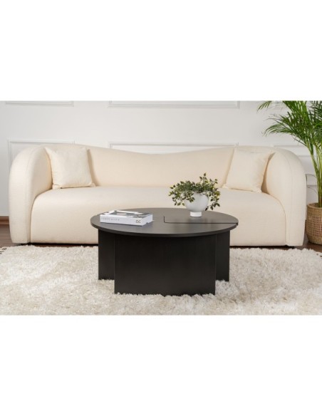 Mesa de Centro GÅDE Ø92 cm, MDF Acabado Madera Negra