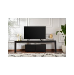 Mueble TV AURORA, MDF Acabado Madera Negra 2