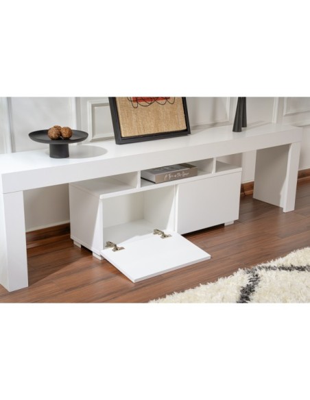 Mueble TV AURORA, MDF Acabado Blanco Natural