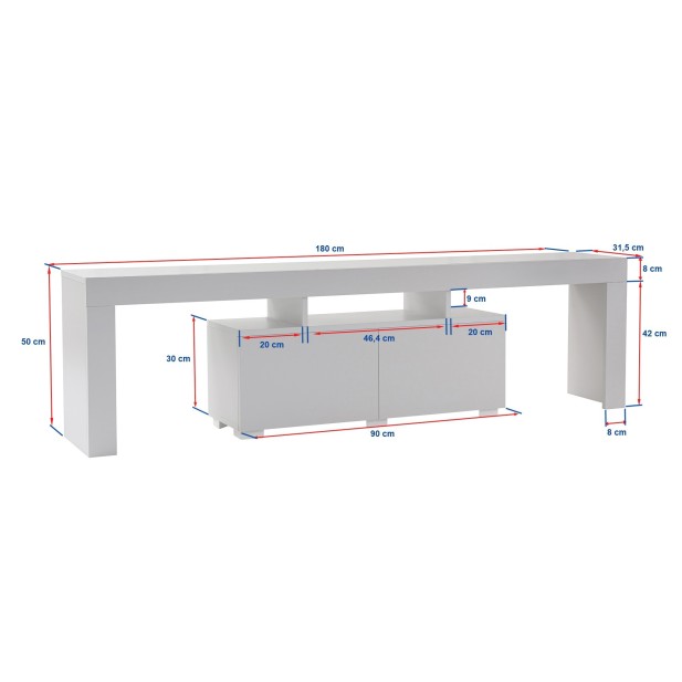 Mueble TV AURORA, MDF Acabado Blanco...