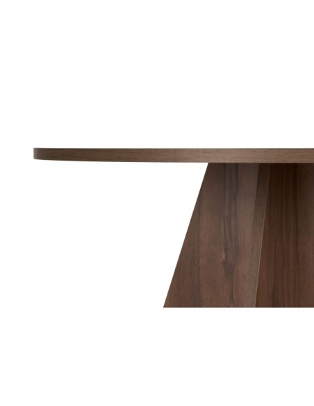 Mesa KALI Ø120 cm de Comedor, MDF Acabado Nogal