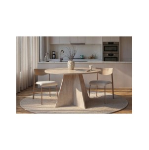 Mesa KALI Ø120 cm de Comedor, MDF Acabado Mármol