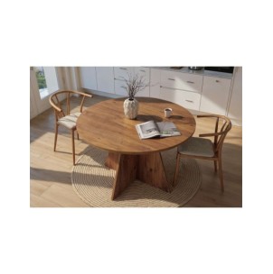Mesa KALI Ø120 cm de Comedor, MDF Acabado Pino Atlántico 2