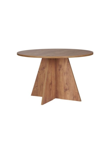 Mesa KALI Ø120 cm de Comedor, MDF Acabado Pino Atlántico