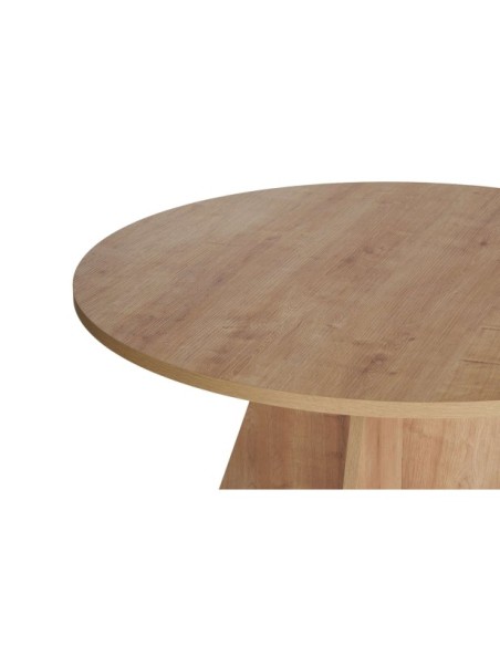 Mesa KALI Ø120 cm de Comedor, MDF Acabado Roble